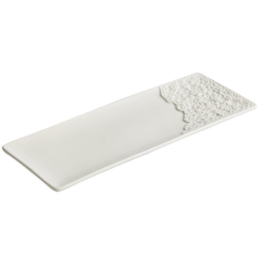 Rock Pattern Porcelain Rectangular Plate – Nordic Style Serving Plate-NIMSY