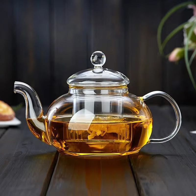 Filterable Heat-Resistant Thickened Glass Teapot High Borosilicate Glass