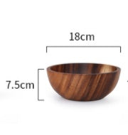Natural Wooden Salad Bowl – Brown Round Serving Bowl-NIMSY