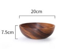 Natural Wooden Salad Bowl – Brown Round Serving Bowl-NIMSY
