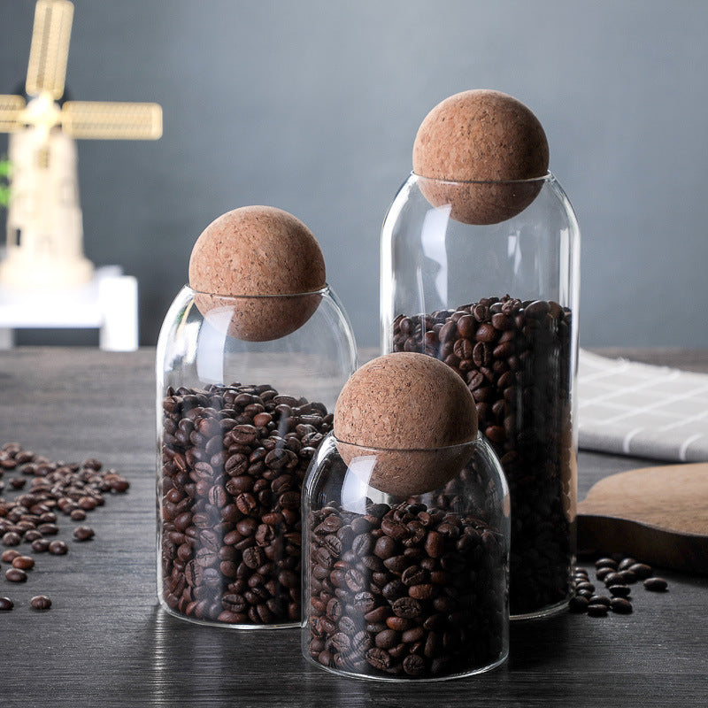 3 Pcs Glass Storage Jars with Cork Lid – Borosilicate Glass Kitchen Canisters-NIMSY