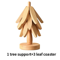 4PCS Wooden Trivets for Hot Dishes Folding