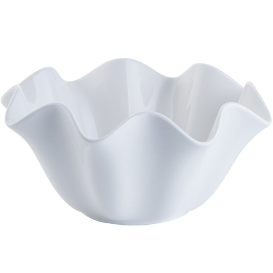 Pure White Porcelain Crimp Bowl – Irregular Serving Bowl-NIMSY