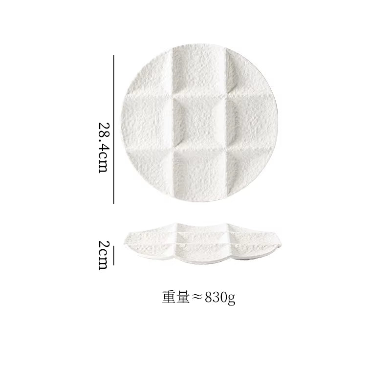 Stone Patterned Matte Ceramic Plate Dessert