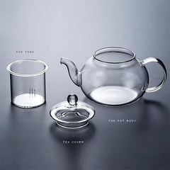 Filterable Heat-Resistant Thickened Glass Teapot High Borosilicate Glass