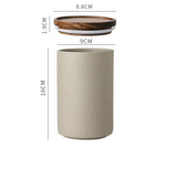 Retro Ceramic Storage Jar with Wooden Lid - Sealed Can Organizer for Tea and Coffee - Kitchen Food Storage Containers