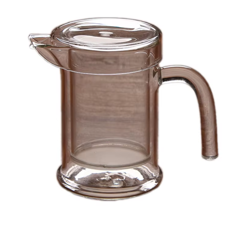 Handheld Double Layer Glass Tea and Coffee Maker Kettle for Home and Kitchen