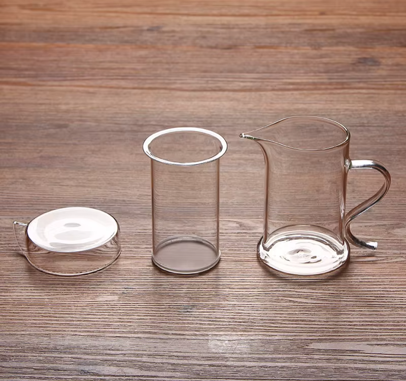 Double Layer Glass Tea and Coffee Kettle – 350ml Transparent Beverage Server-NIMSY