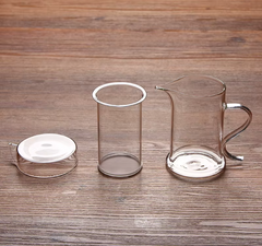 Double Layer Glass Tea and Coffee Kettle – 350ml Transparent Beverage Server-NIMSY