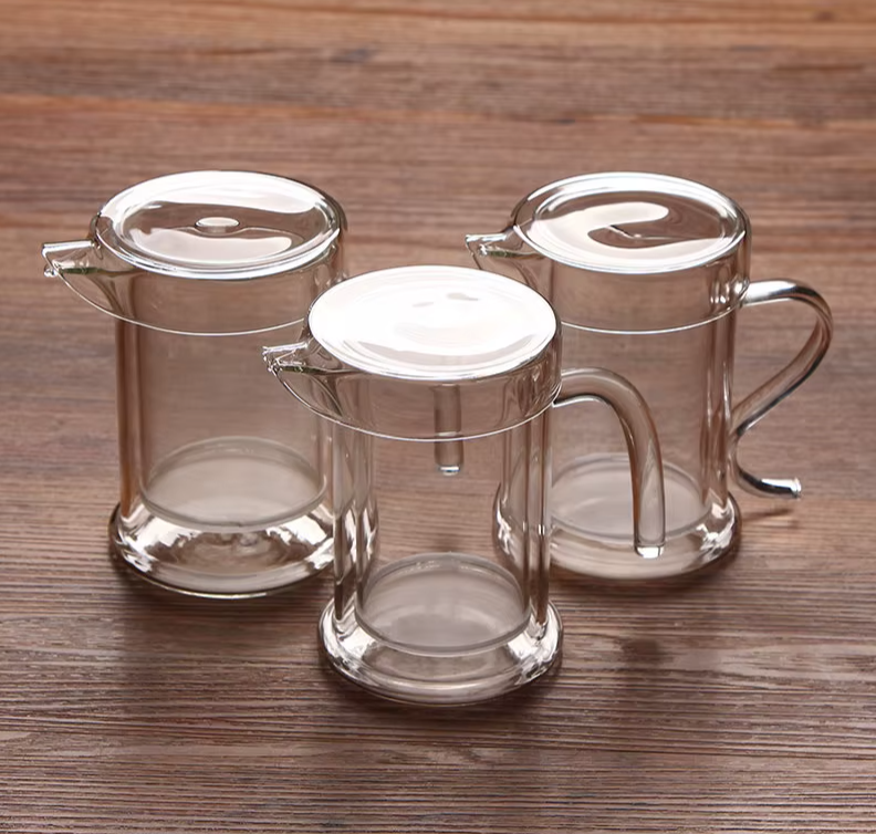 Handheld Double Layer Glass Tea and Coffee Maker Kettle for Home and Kitchen