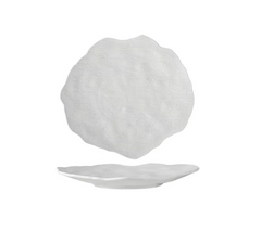 Ceramic Dinner Plates Set - Irregular Design for Steak, Dessert, Snack, Salad, and Pasta - Pure White Tableware for Restaurants