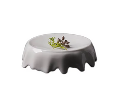 White Ceramic Seasoning Plate – Irregular Round Sauce Dish – 9.8cm-NIMSY