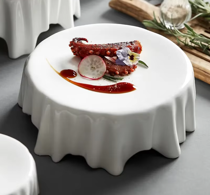 Creative Irregular Heat Preservation Plate for French Molecular Cuisine - Dessert Dish and Butter Serving Plate for Western Restaurants