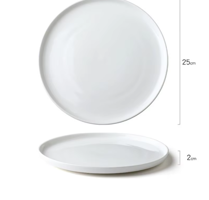 Ceramic Dinner Plates for Specialty Cuisine - Elegant Round Solid Color Tableware for Pasta, Steak, Sushi, Snacks, and Desserts