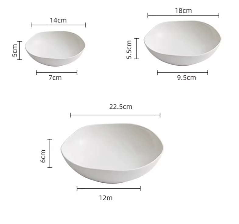 White Ceramic Wave Mouth Bowl – Noodle & Dessert Bow-NIMSY