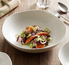 White Ceramic Wave Mouth Bowl – Noodle & Dessert Bow-NIMSY