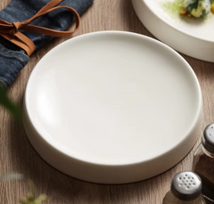 White Ceramic Round Dinner Plate – Snack & Dessert Plate-NIMSY