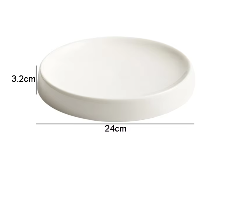White Ceramic Round Dinner Plate – Snack & Dessert Plate-NIMSY