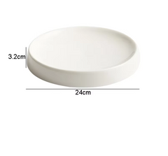 White Ceramic Round Dinner Plate – Snack & Dessert Plate-NIMSY