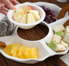 Premium Ceramic Serving Snack Platter Multi Grid Fruit