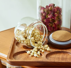 Acacia Wood Lid Glass Storage Jar
