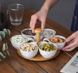 Creative Pattern Ceramic Split Snack Platter