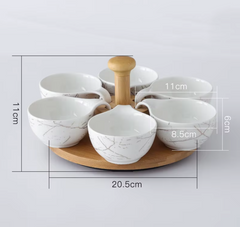 Creative Pattern Ceramic Split Snack Platter