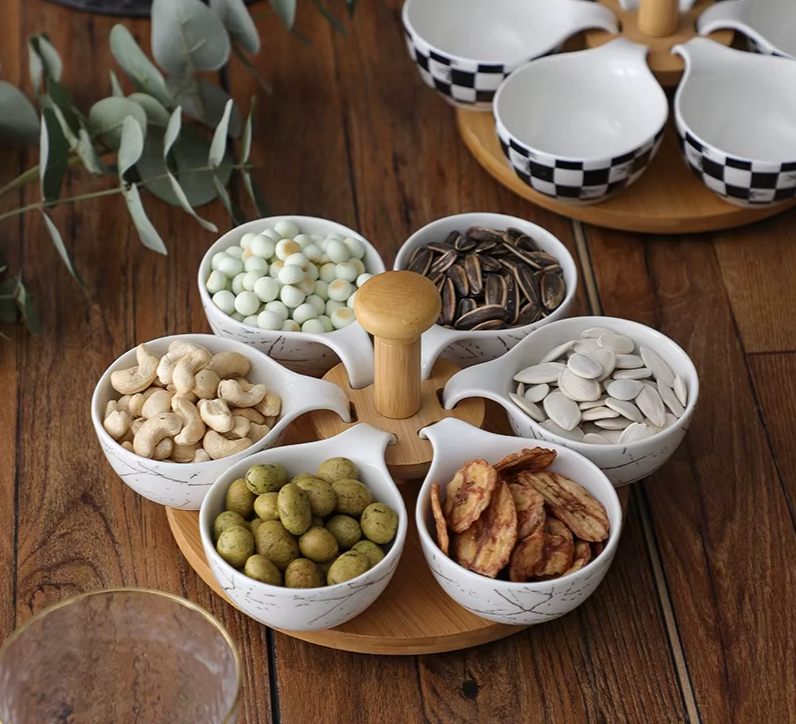 Creative Pattern Ceramic Split Snack Platter