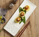 Half Stone Pattern Long Strip Plate Ceramic