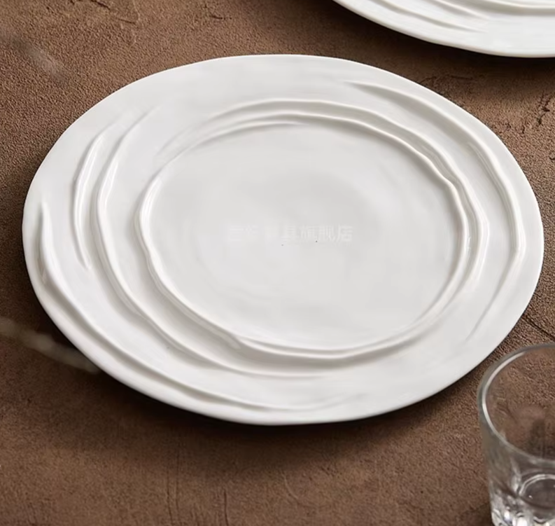 Creative Irregular Texture Ceramic Flat Plate