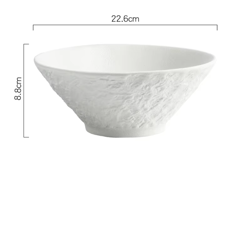 Solid Color Stone Patterned Ceramic Bowl