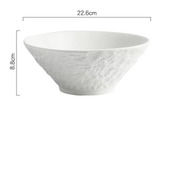 Solid Color Stone Patterned Ceramic Bowl