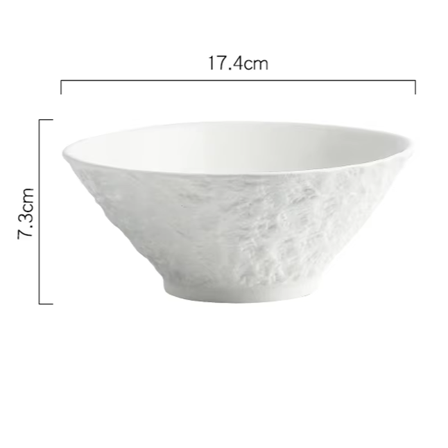 Solid Color Stone Patterned Ceramic Bowl