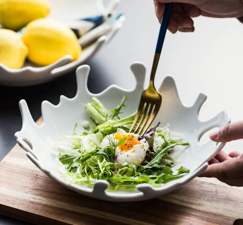 Creative White Irregular Ceramic Plate