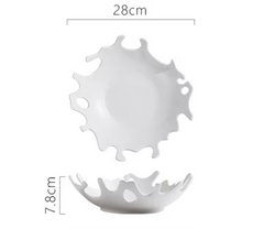 Creative White Irregular Ceramic Plate