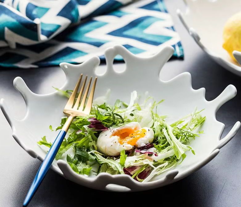 Creative White Irregular Ceramic Plate