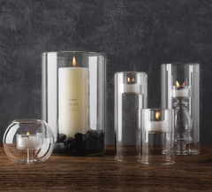 Clear Glass Candle Holder – Countertop Decorative Candle Holder-NIMSY