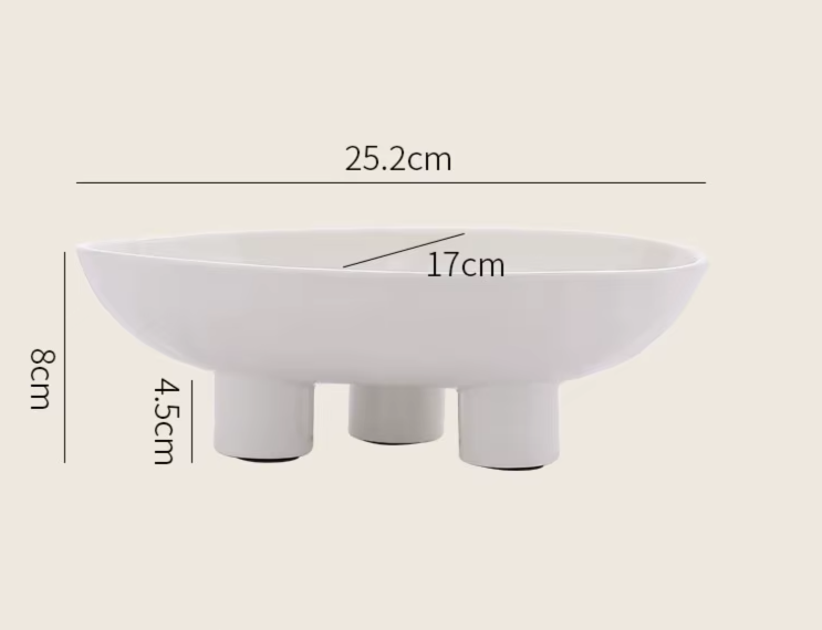 Solid Color Creative Ceramic High Legged Fruit Tray