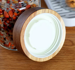 Transparent Glass Bamboo Lid Storage Jar