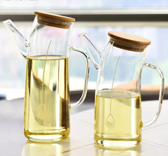 Glass Oil Dispenser Bottle – Transparent Oil & Vinegar Pourer-NIMSY