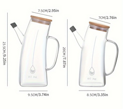 Glass Oil Dispenser Bottle – Transparent Oil & Vinegar Pourer-NIMSY