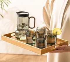 Walnut Wood Handle Glass Cold Water Kettle