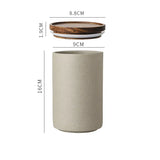 Retro Ceramic Storage Jar with Wooden Lid - Sealed Can Organizer for Tea and Coffee - Kitchen Food Storage Containers