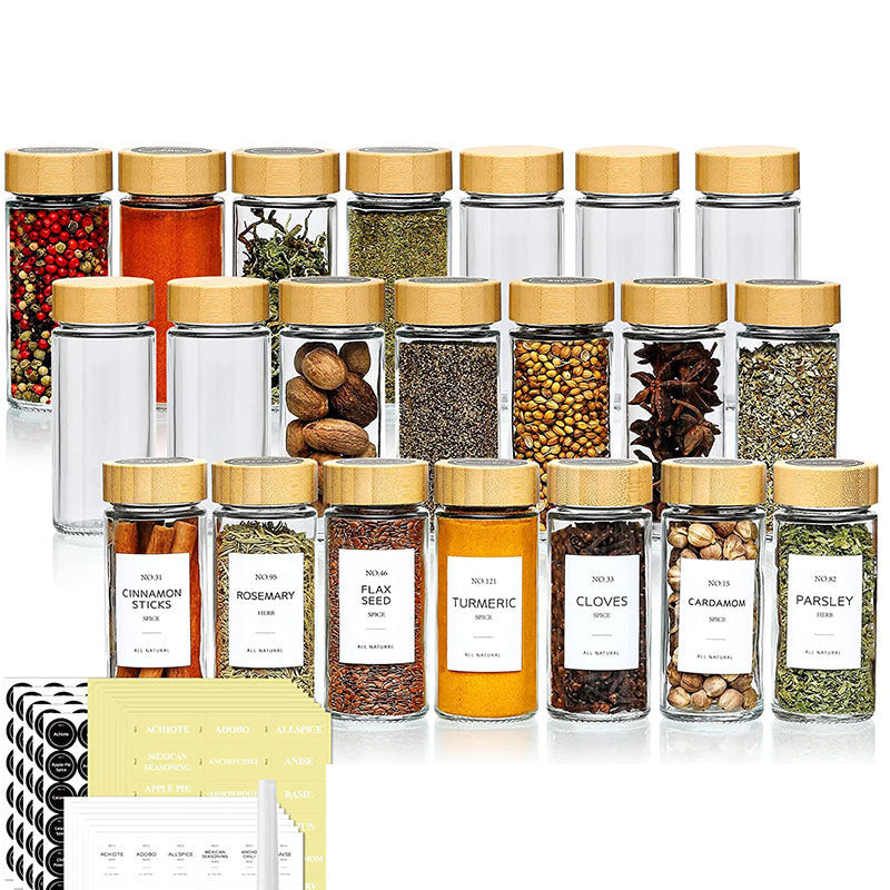 Round Glass Seasoning Jar – 120ml Kitchen Spice Storage Jar-NIMSY