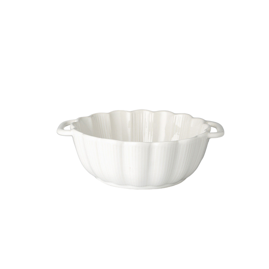 Nordic Ceramic Salad Bowl – Double Handle Petal Shape Bowl-NIMSY