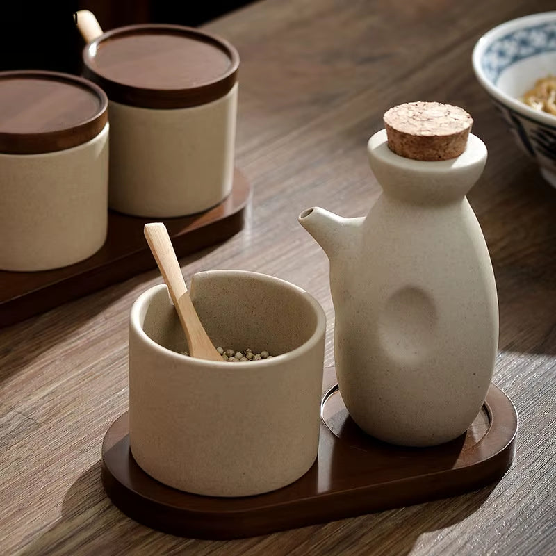 Simple Ceramic Oil Pot Kitchen Household Soy Sauce