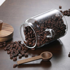 3 Pcs Glass Coffee Jars with Spoons – High Borosilicate Glass – Transparent-NIMSY