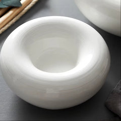 Elegant White Ceramic Tableware Set - Salad, Dessert, and Snack Plates for Home Decor and Kitchen Use - Porcelain Cake Plates