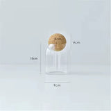 Round Glass Storage Bottle with Cork Stopper for Tea, Flowers, and Coffee Beans