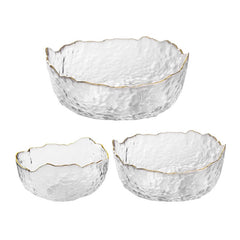 Textured Glass Bowl – Clear Serving Bowl-NIMSY